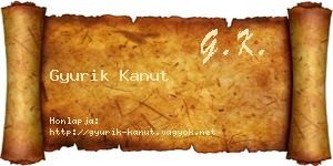Gyurik Kanut névjegykártya